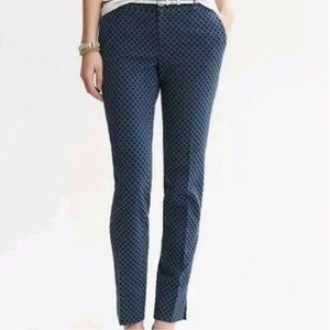 Banana Republic Camden Teal Blue Lattice Pattern Cropped Pants Style 561701-00